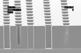  15 µm holes at 60 µm resist film thickness.